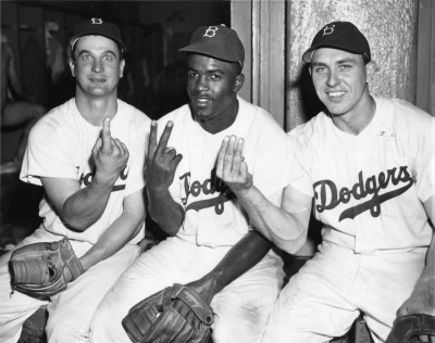 1956 Gene Hermanski, Jackie Robinson and Gil Hodges.jpg