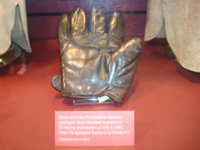 Rube Waddell Game Used Glove Front.JPG