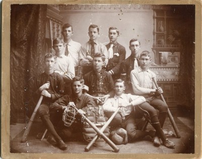 Early Studio Portrait of Base Ball Team Eddie Lapham 1890-95.jpg