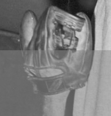 Johnson wearing a 1940's Rawlings glove.jpg